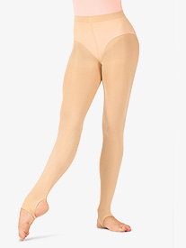 Capezio - Girls Ultra Soft Self Knit Waistband Stirrup Tights